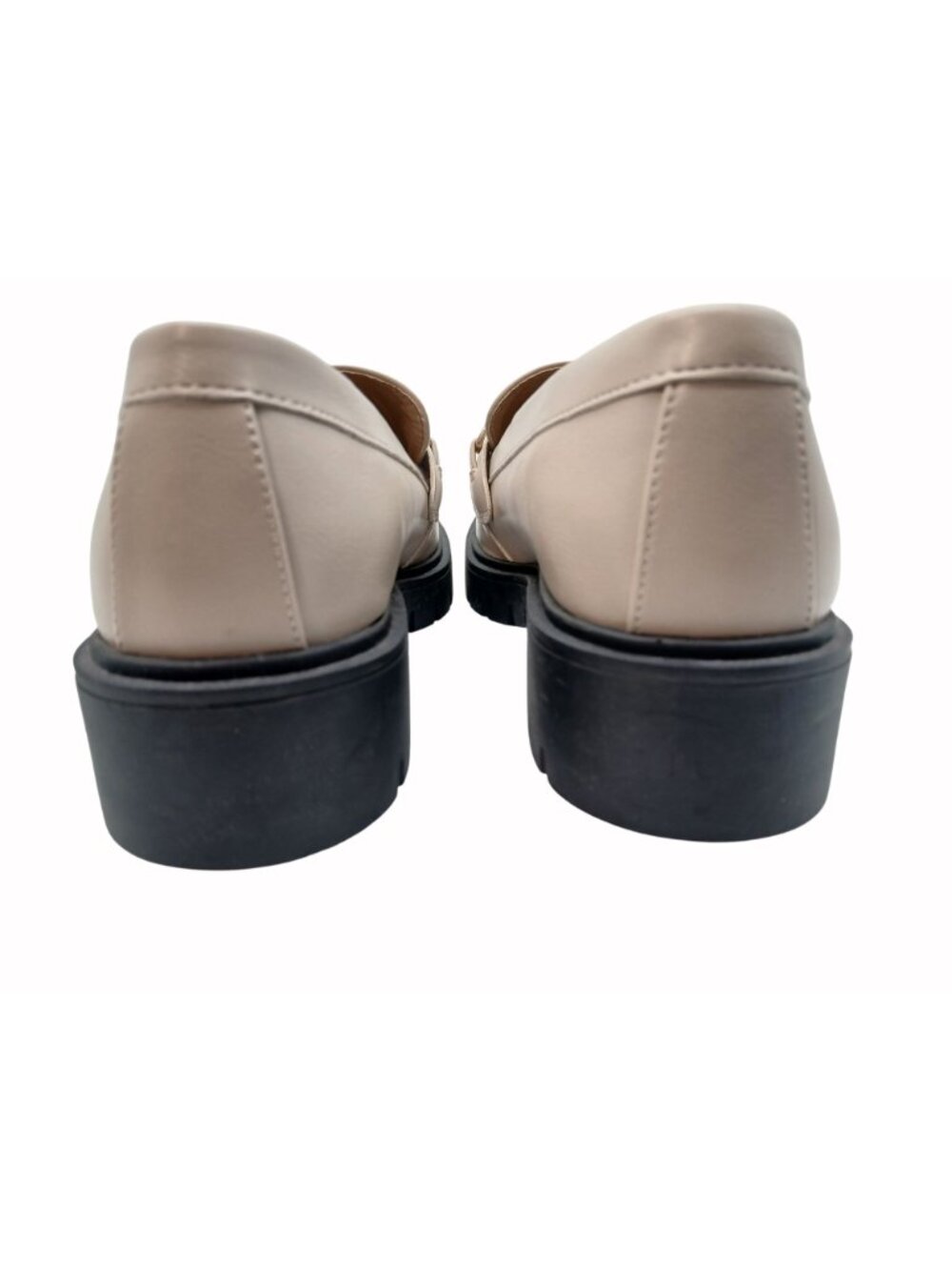 Esprit Womens Alina Beige Loafers Shoes Gold Horsebit Buckle Chunky Soles Size 9 - Picture 8 of 11